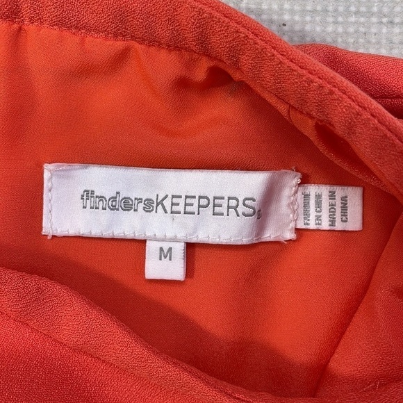 Finders Keepers Dress Coral Orange High Neck Split Front Size Medium - Picture 12 of 13